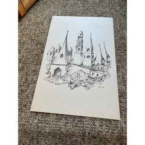 The Clustered Spires of Frederick Maryland Print Signed Kate '76‎ - 17" x 11"